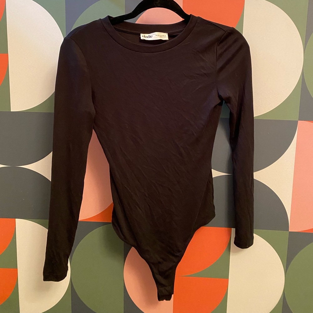 Elodie XS Basic Black Long Sleeve Bodysuit